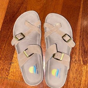 Khaki Birkenstock sandals